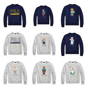 Ralph Laure Polo Sport Unisex Bear Print Autumn and Winter Sweatshirt-2254